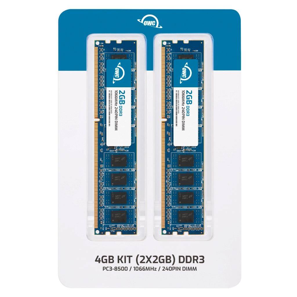 OWC 4GB KIT (2X2GB) DDR3  
1066MHz / 240PIN DIMM  
PC3-8500 / 1066MHz  
2GB DDR3  
1066MHz / 240PIN DIMM