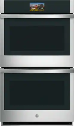GE Profile - 30" Smart Built-In Double Electric Convection Wall Oven with No Preheat Air Fry and Precision Cooking - Stainless Steel