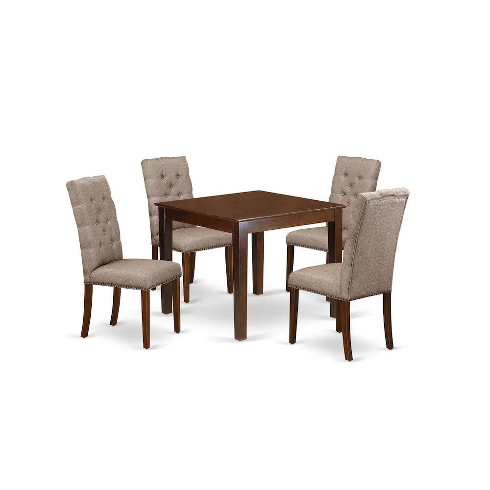 Angle. East West Furniture - Dining Room Set Mahogany - Brown.