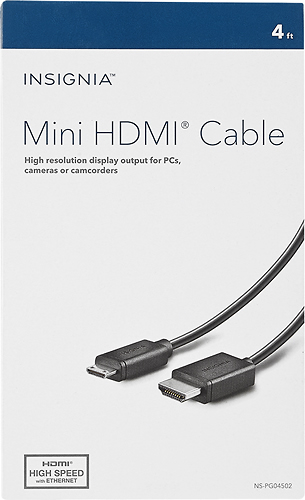 Best Buy: Insignia™ 4' High-Speed HDMI-to-Mini HDMI Cable Black NS-PG04502