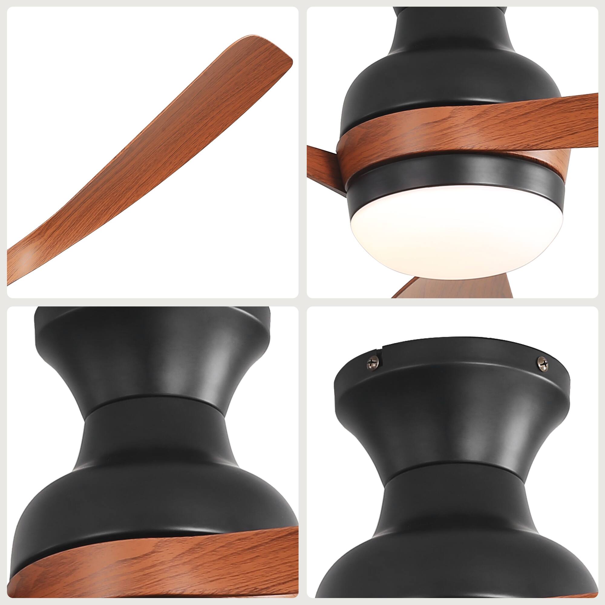 Alt View 4. Dexmalle - Dexmalle-52-Inch Ceiling Fan With Light And Remote Control-BROWN.