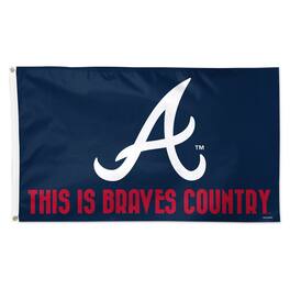 WinCraft - Atlanta Braves 3' x 5' Single-Sided Deluxe Team Slogan Flag - Multicolor