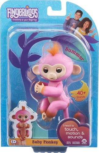  WowWee - Fingerlings Baby Monkey Summer - Pink &amp; Orange
