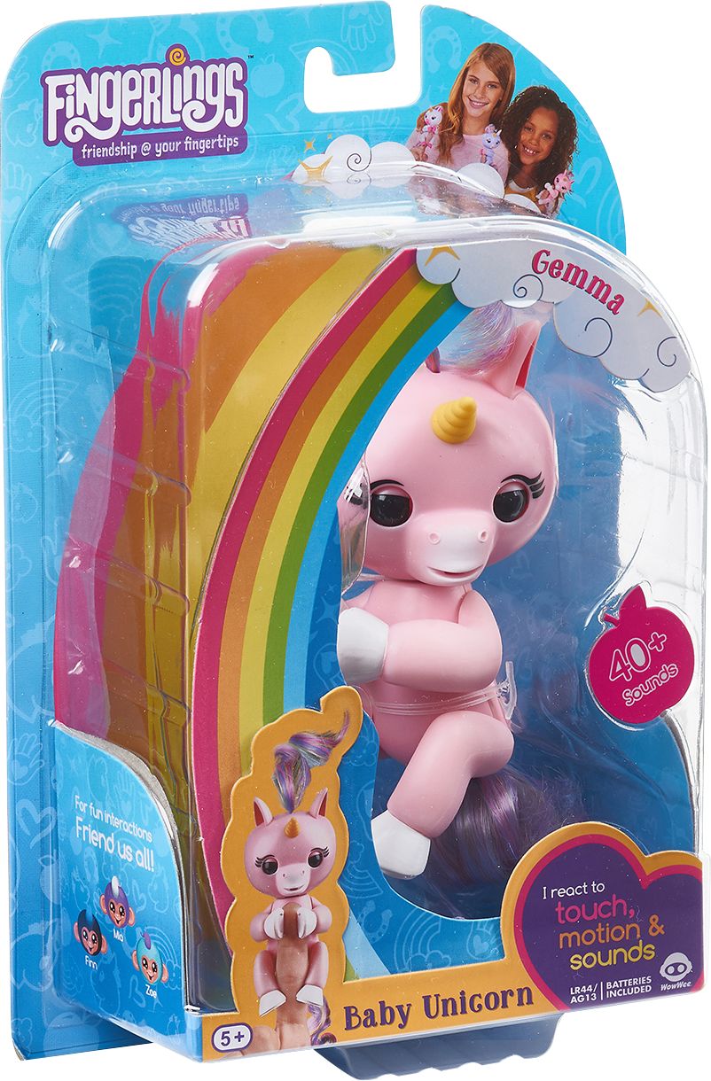 FINGERLING WowWee Baby Unicorn GEMMA Pink Rainbow Hair NEW 