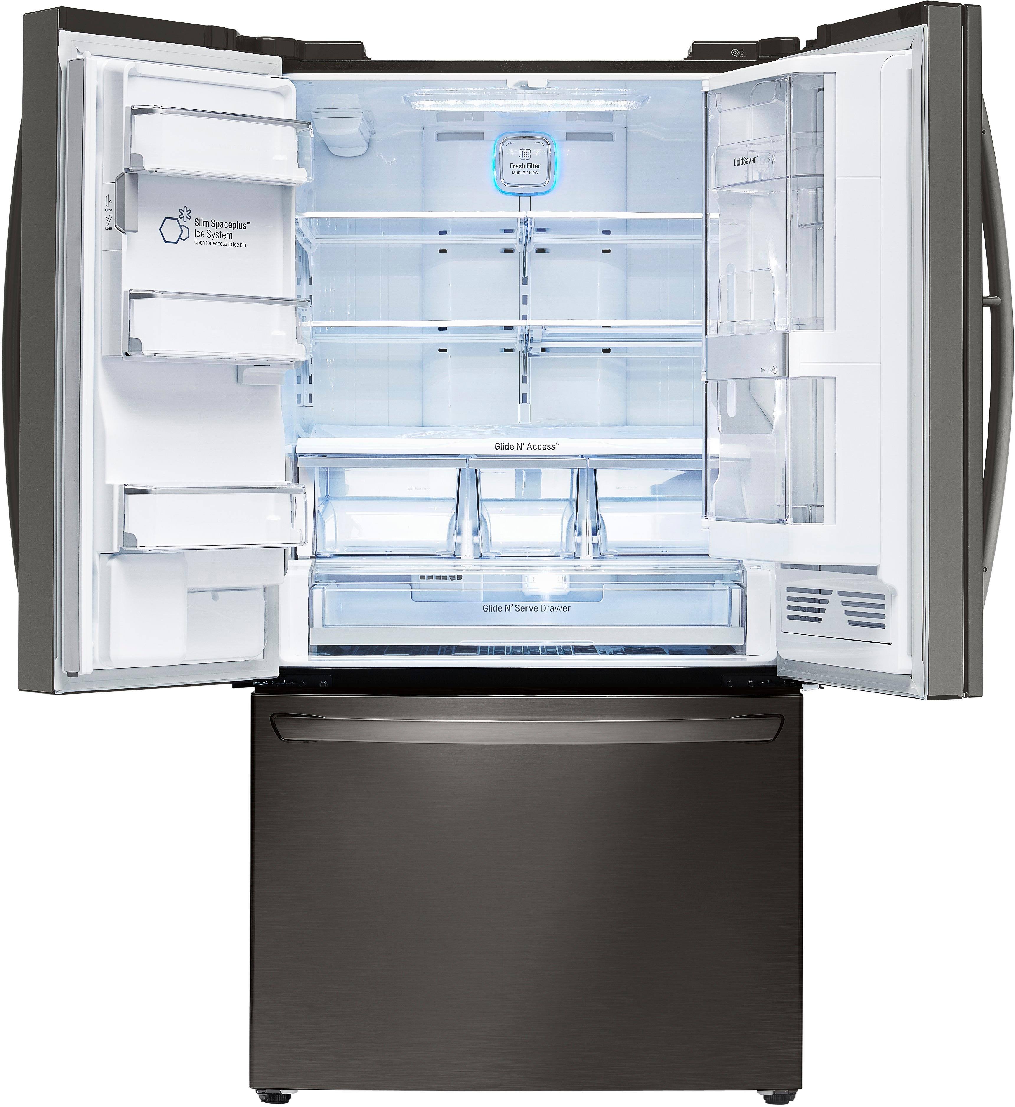 Alt View 2. LG - 29.6 Cu. Ft. French Door-in-Door Smart Wi-Fi Enabled Refrigerator - Black Stainless Steel.