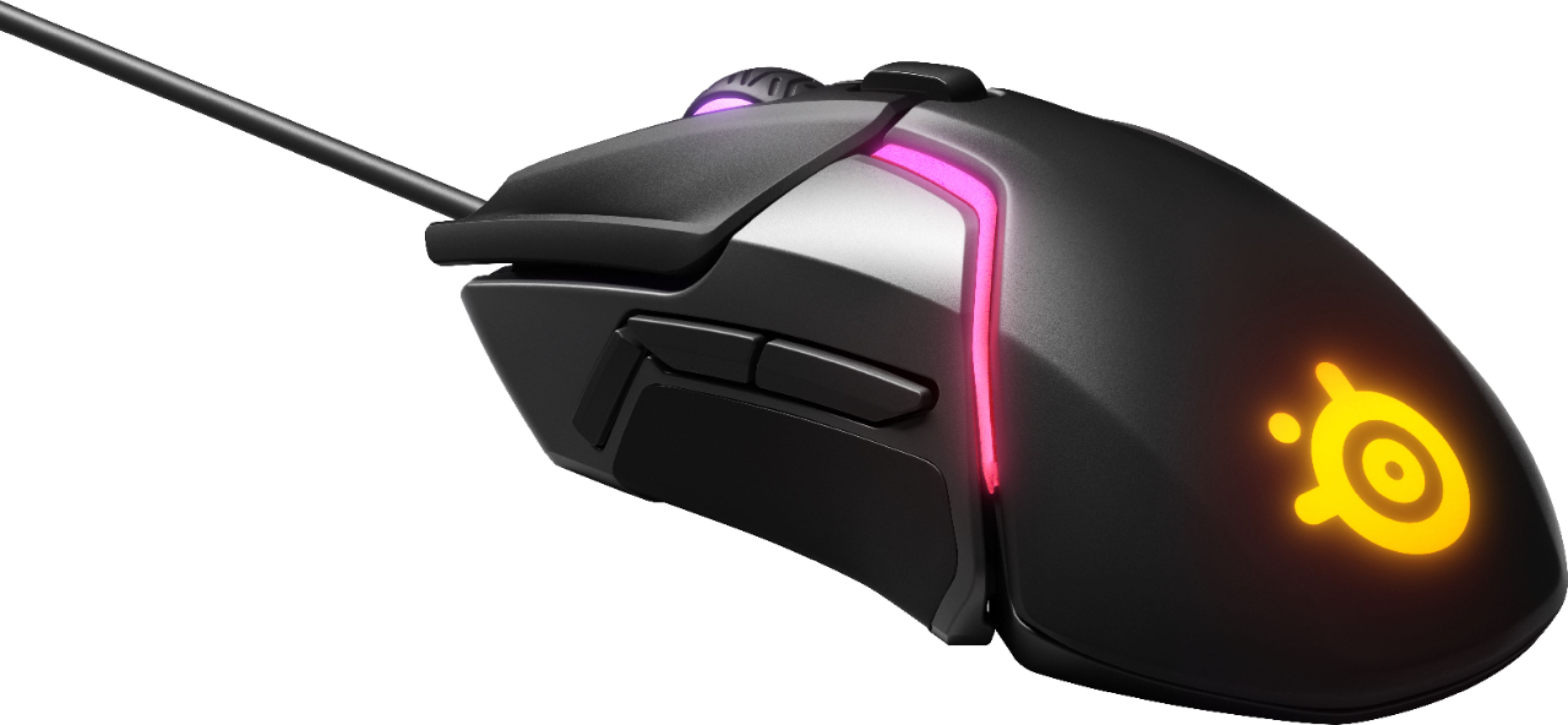 Left View: SteelSeries - Rival 600 Wired Optical Gaming Mouse with RGB Lighting - Black