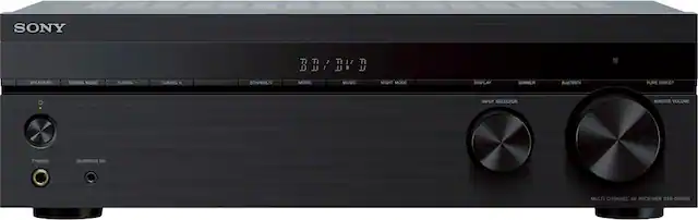 Front. Sony - STRDH590 - 725W 5.2-Ch. Hi-Res 4K Ultra HD HDR A/V Home Theater Receiver - Black.