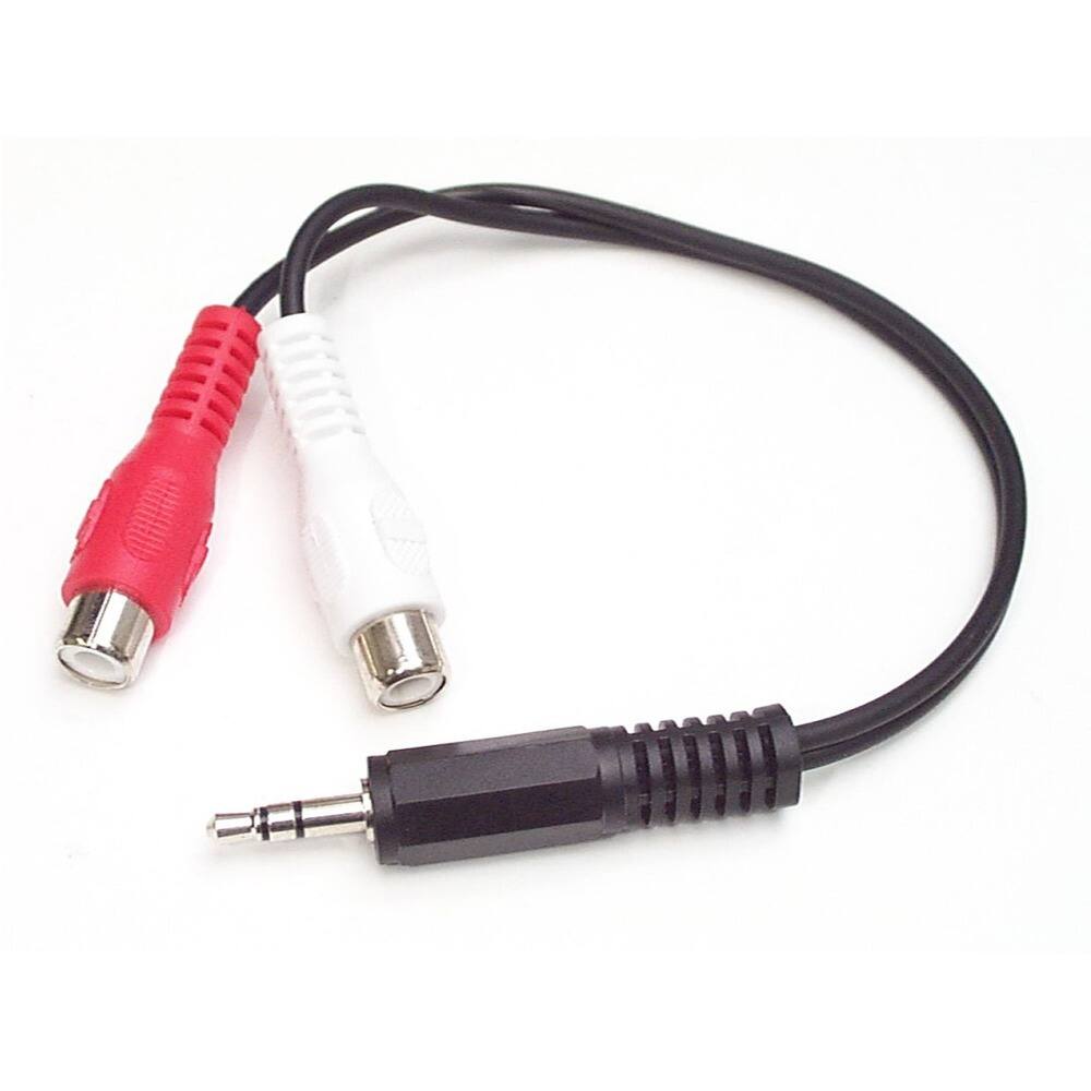 Front. StarTech.com - 6in Stereo Audio Cable - 3.5mm Male to 2x RCA Female.