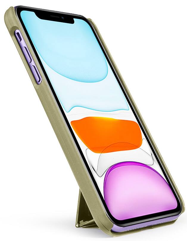 Alt View 3. Nakedcellphone - Slim Case for iPhone 11 (with Kickstand) - Gold.