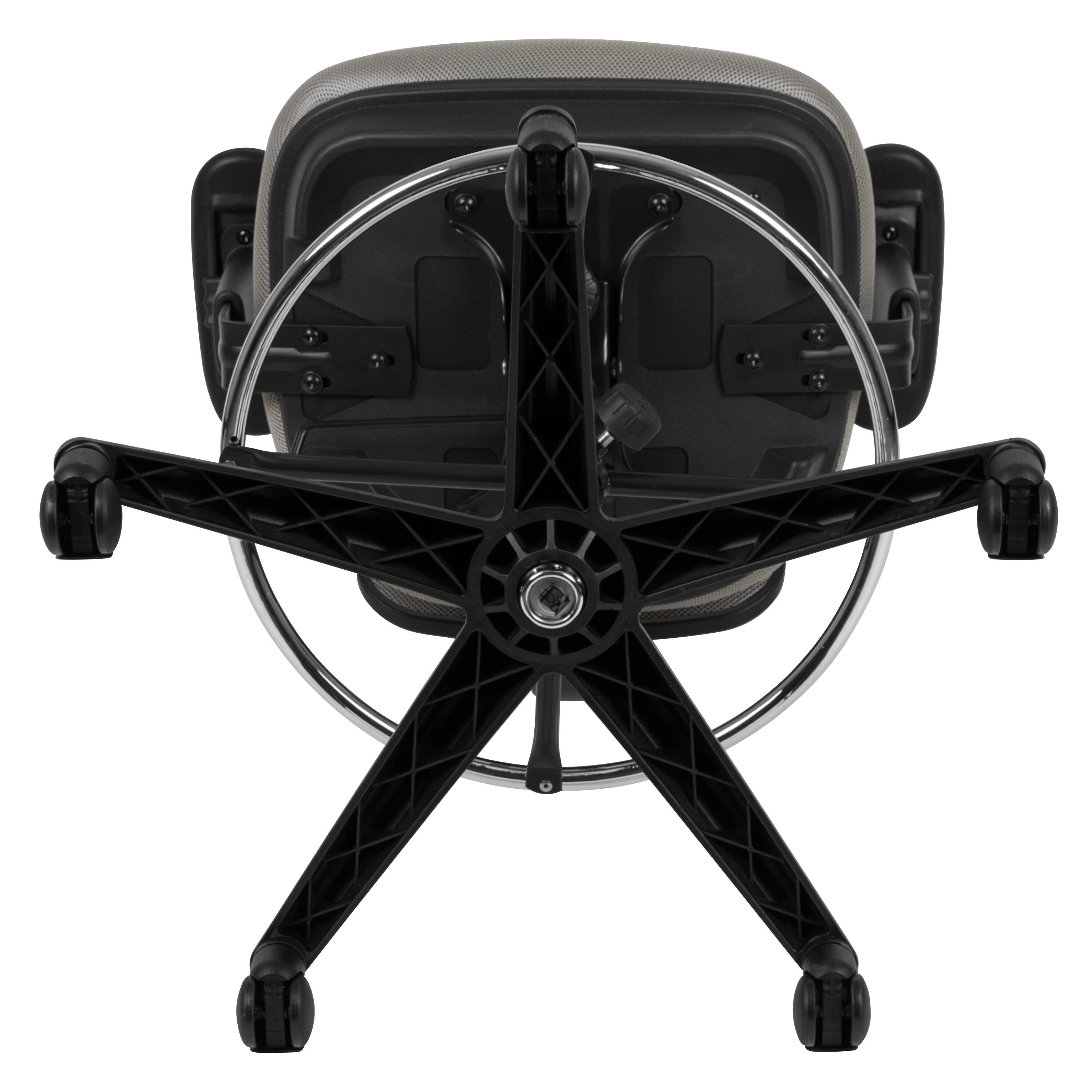 Alt View 9. Emma + Oliver - Mid-Back Mesh Adjustable Ergonomic Drafting Chair, Task Chair - Light Gray Mesh/Black Frame.