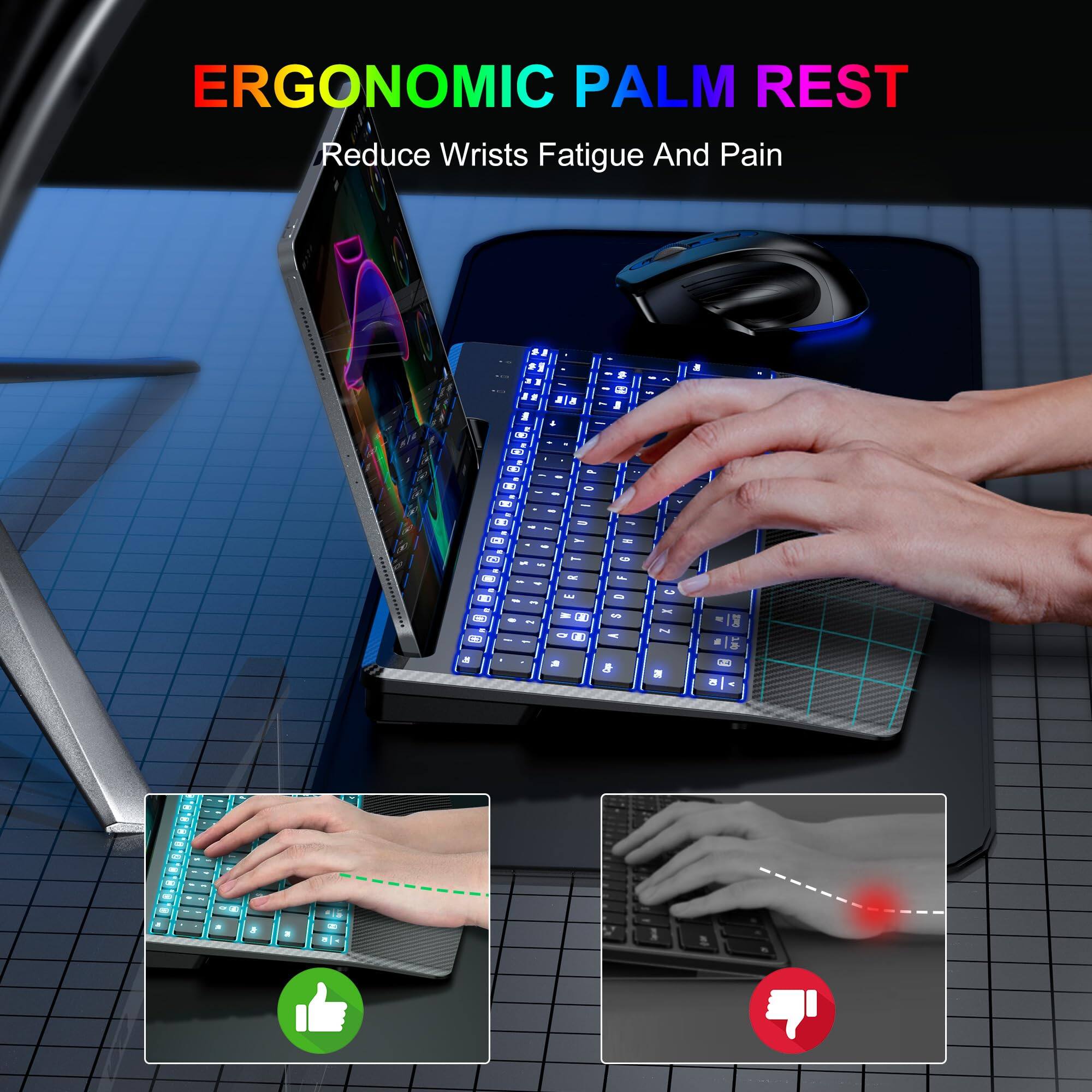 ERGONOMIC PALM REST  
Reduce Wrists Fatigue And Pain