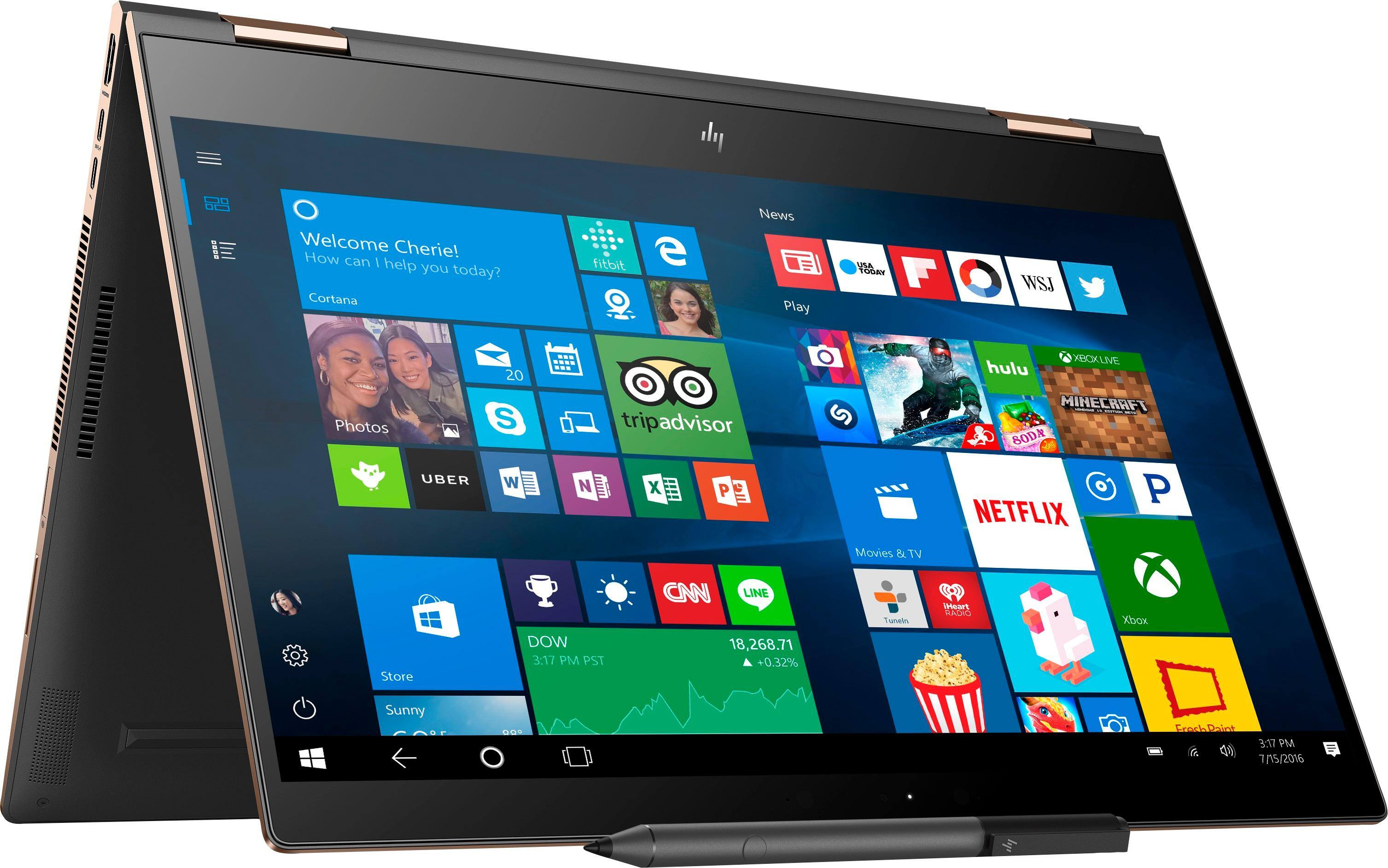 Alt View 11. HP - Spectre x360 2-in-1 15.6" 4K Ultra HD Touch-Screen Laptop - Intel Core i7 - NVIDIA GeForce MX150 - 512GB SSD.