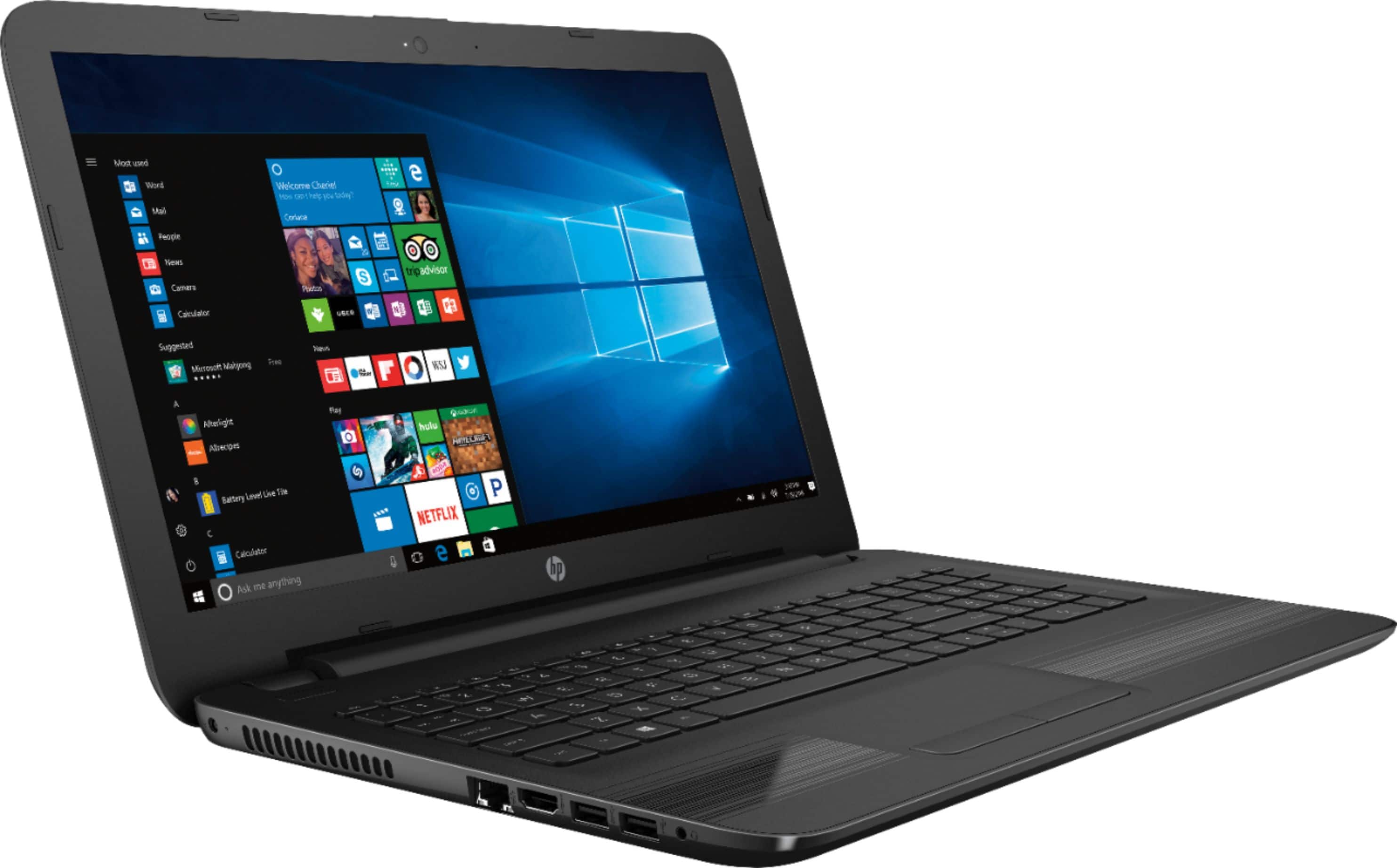 Angle. HP - 15.6" Touch-Screen Laptop - Intel Core i5 - 8GB Memory - 1TB Hard Drive - HP Finish In Jet Black.