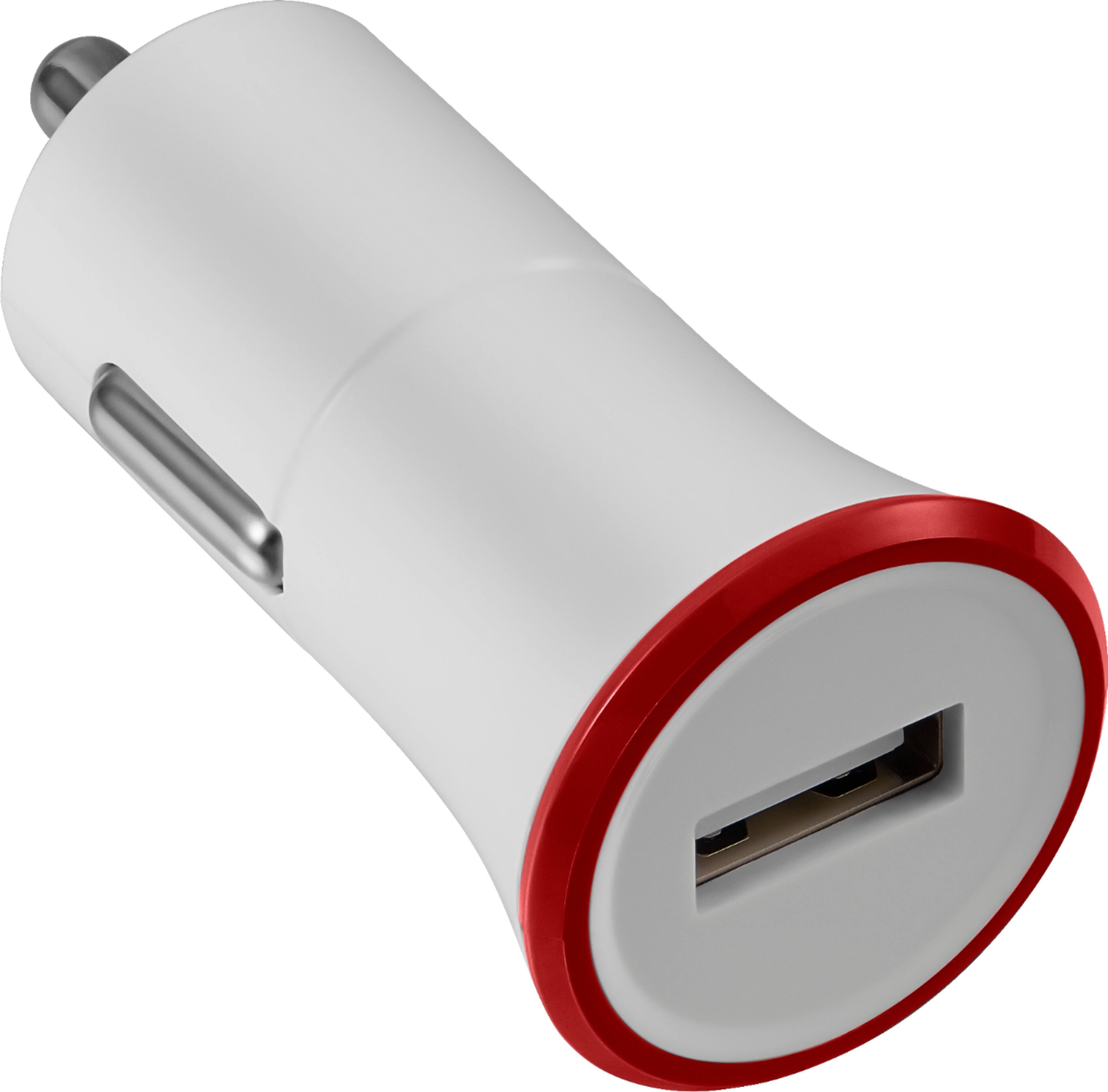 Front. Insignia™ - Vehicle Charger - White/Red.