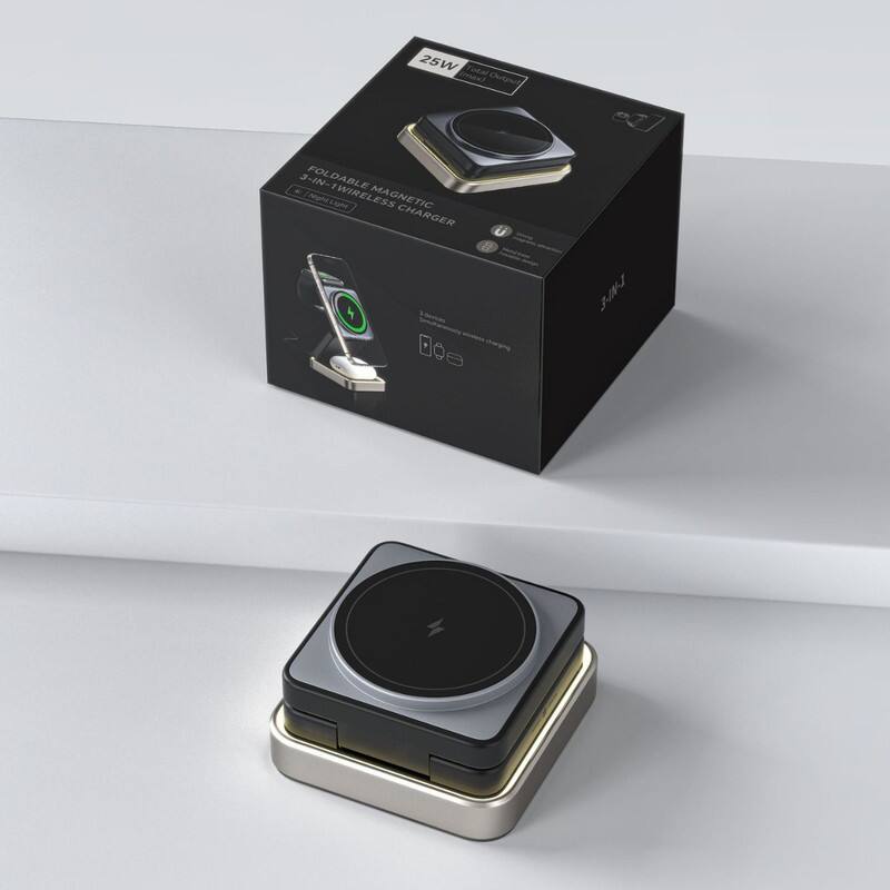25W ta M Chntnu FOLDABLE FOL 3-IN-1 WIRELESS MAGNETIC CHARGER Doe 0 T