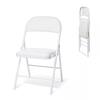 Front. Essen Blissed - 2 Pack Folding Chairs with Padded Seats for Events Home Office, Pu Leather Folding Chair White - White.