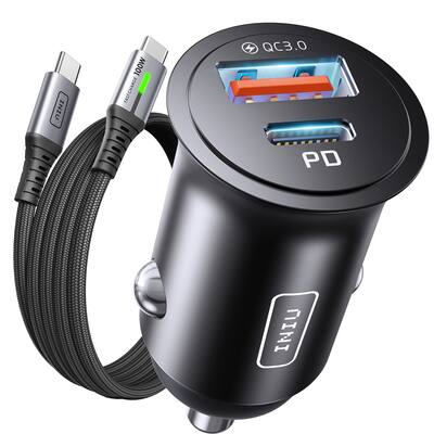 INIU 60W USB C Car Charger, 2 Ports Fast Charging, with 100W USB C Cable for iPhone, Samsung, etc. Black I710L-E - Best Buy INIU 60W USB C Car Charger, 2 Ports Fast Charging, with 100W USB C Cable for iPhone, Samsung, etc. Black I710L-E - Best Buy