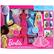 Over 150 pieces inside! Be a real fashion designer. Start with 5 outfits. Outfits fit all Barbie body types. Make it fabulous. Add pretty stickers. Barbie contents: 5 outfits, 1 dress form, 30 fabric embellishments, 2 sticker sheets, 3 glitter glue tubes - net weight: 0.07 oz (2g) each. Create designs your way. 3+ doll not included. Warning: Choking hazard. Small parts. Not for children under 3 years.