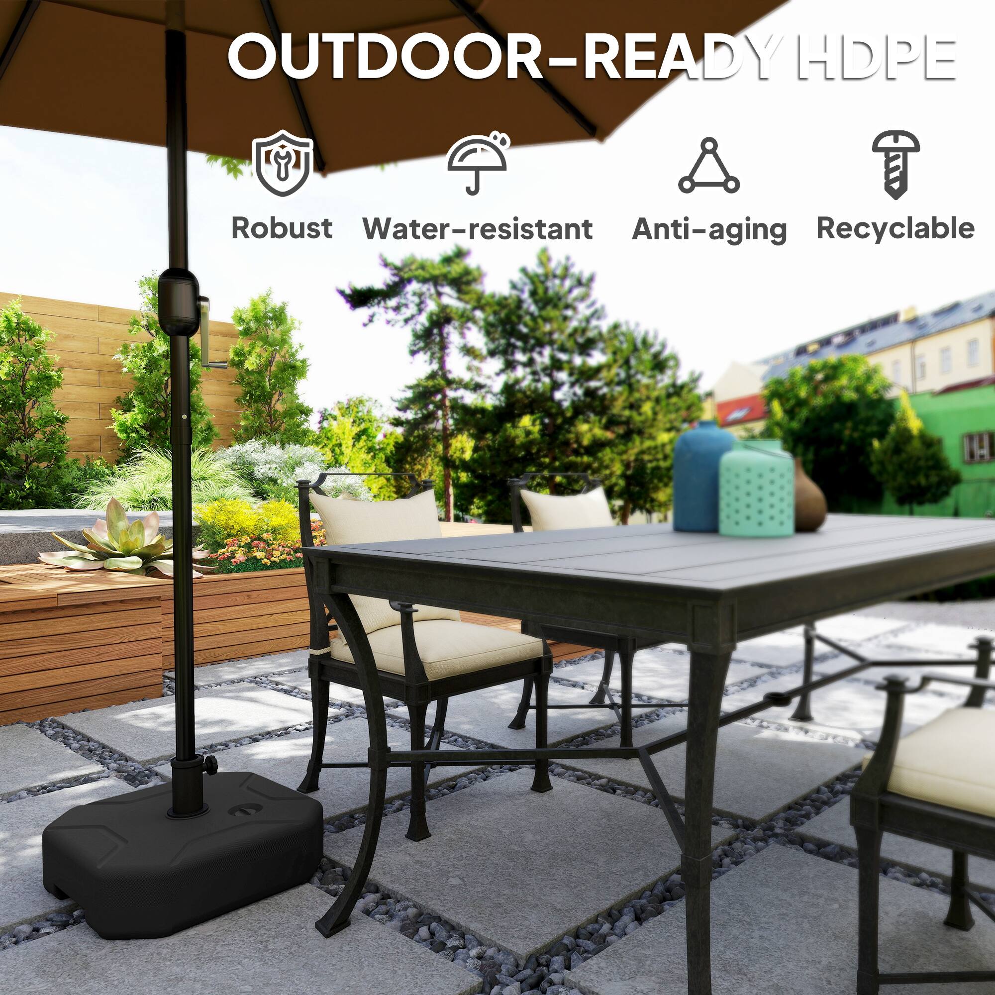 OUTDOOR-READY HDPE

- Robust
- Water-resistant
- Anti-aging
- Recyclable