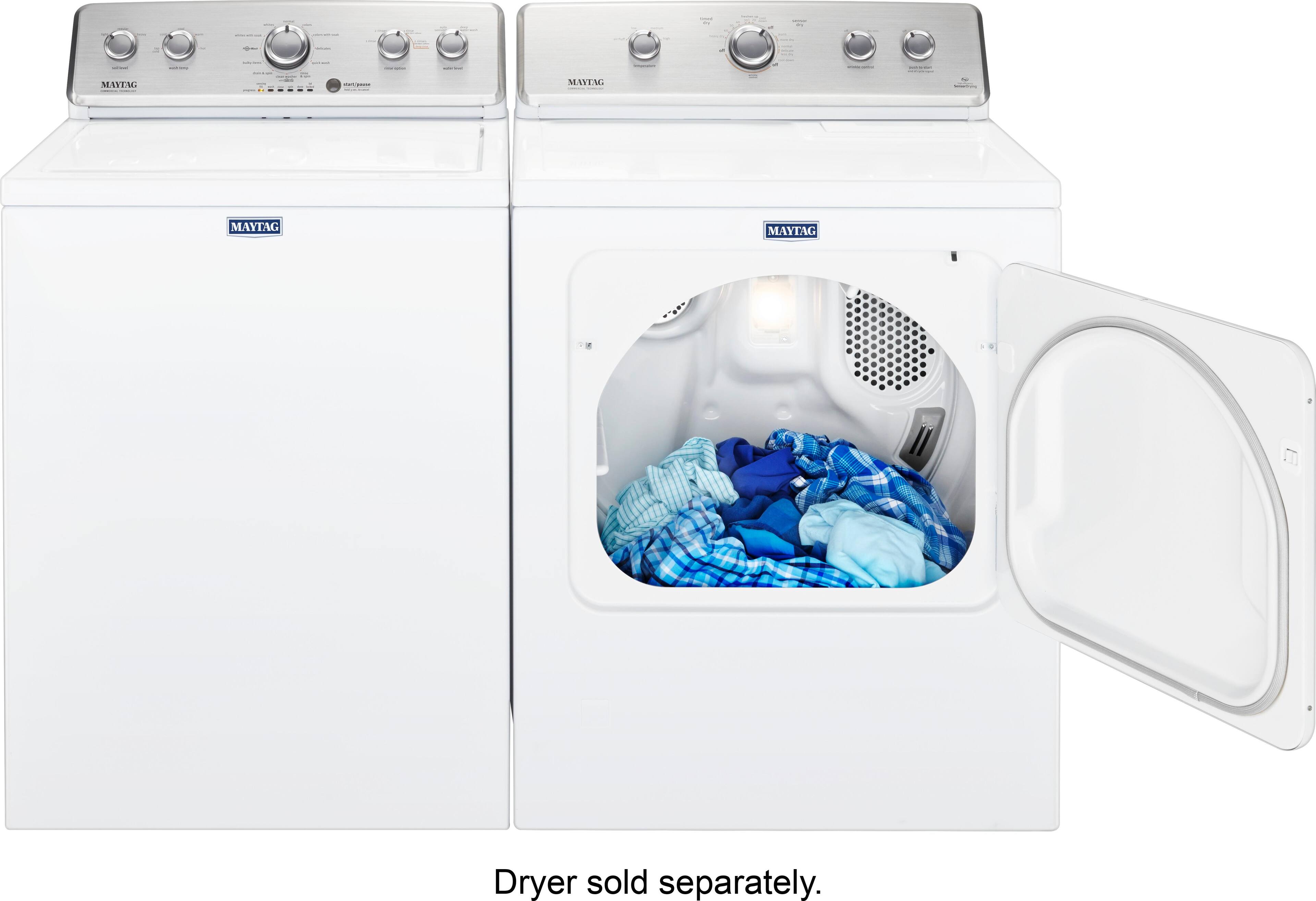 Alt View 16. Maytag - 3.8 Cu. Ft. High Efficiency Top Load Washer with PowerWash Agitator - White.