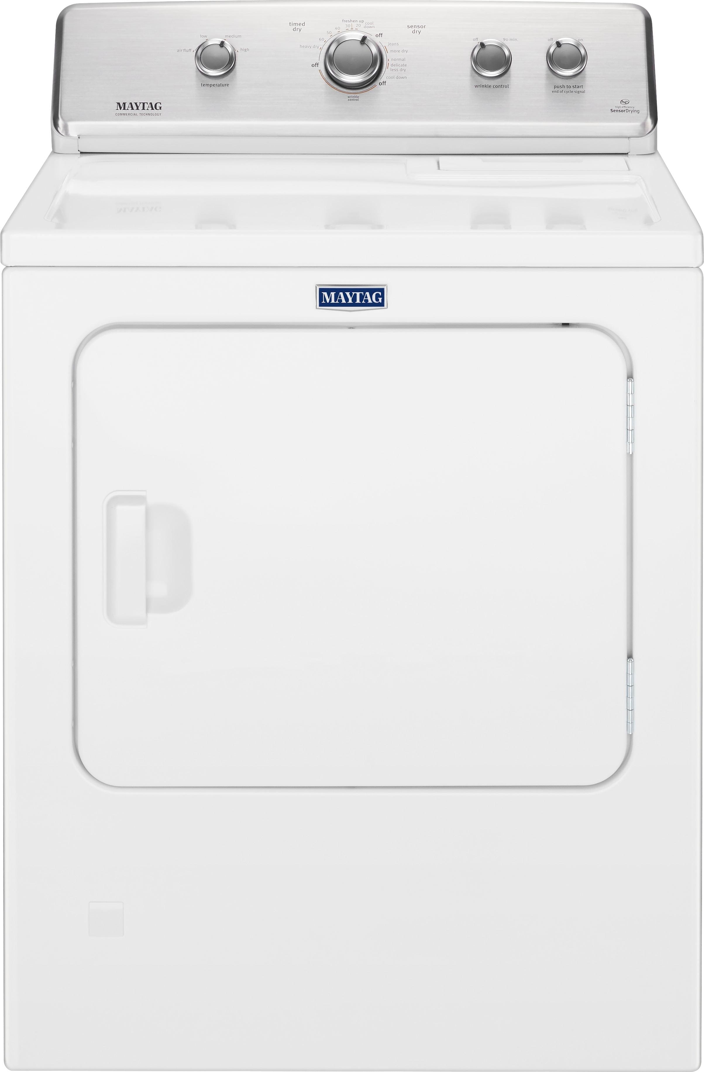 Maytag - 7 Cu. Ft. Electric Dryer with Wrinkle Control Option - White - Front_Zoom