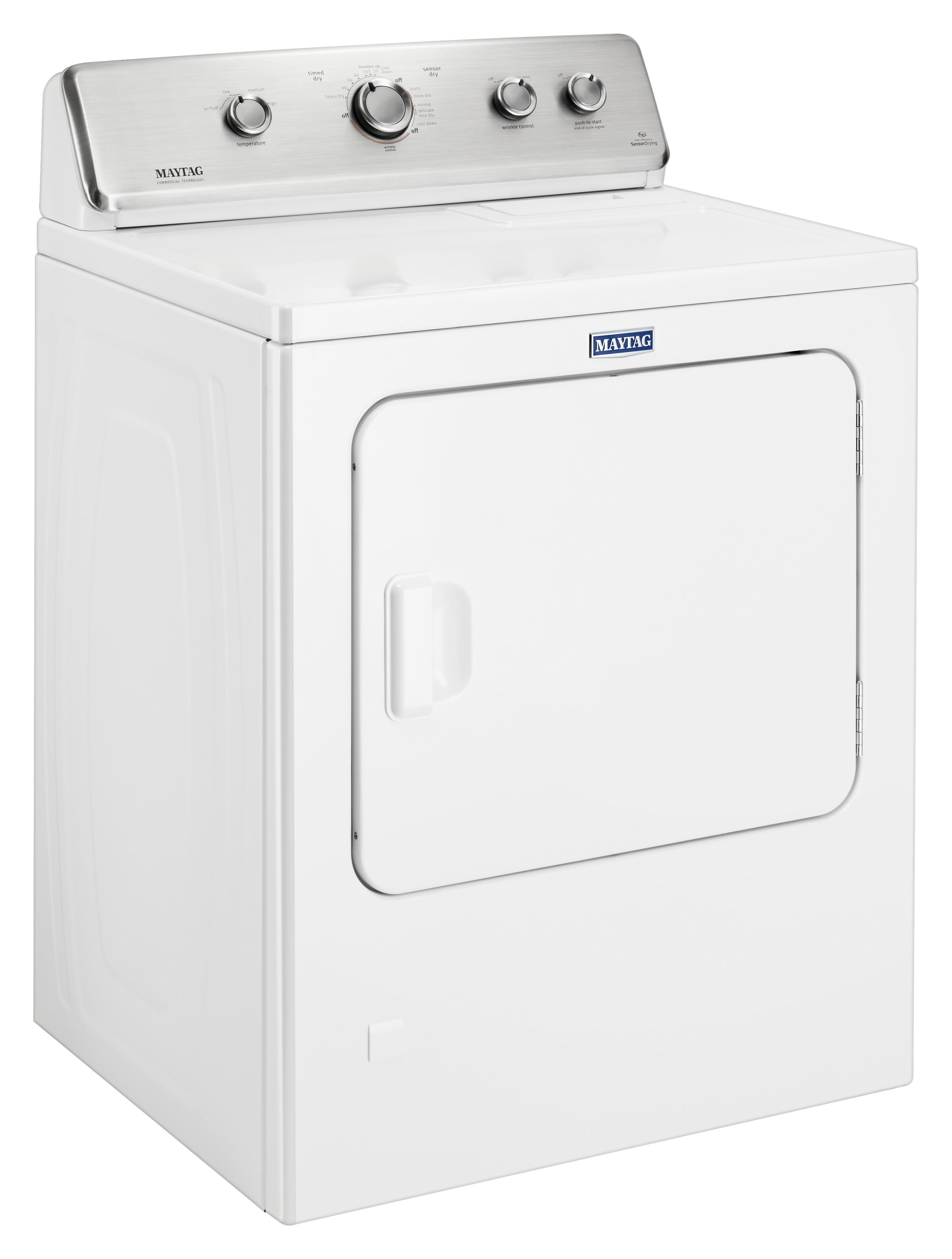 Angle View: Maytag - 7 Cu. Ft. Gas Dryer with Wrinkle Control Cycle - White