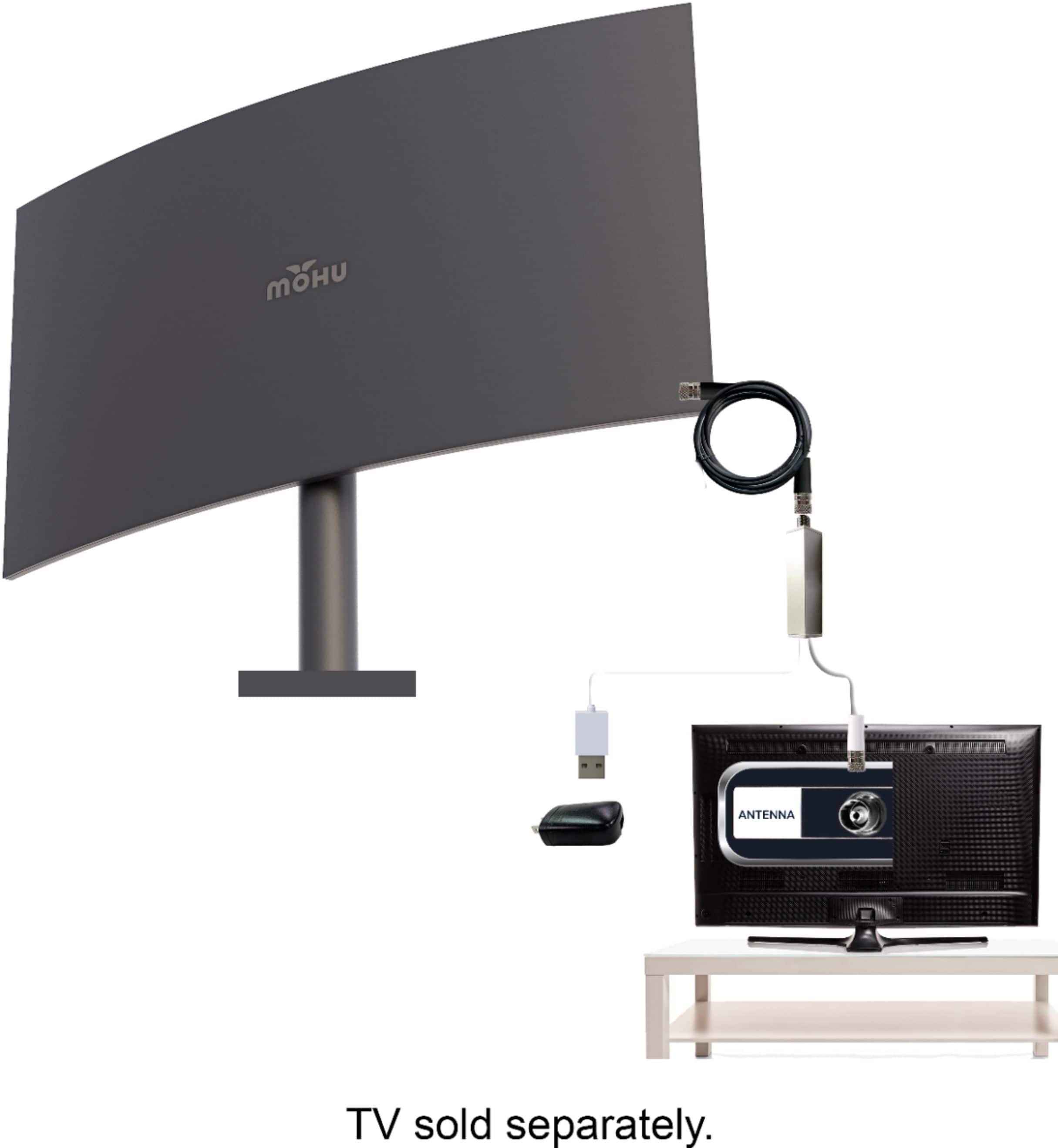 Alt View 15. Mohu - Sail Amplified Outdoor Multi-Directional HDTV Antenna 75-Mile Range - Dark Gray.