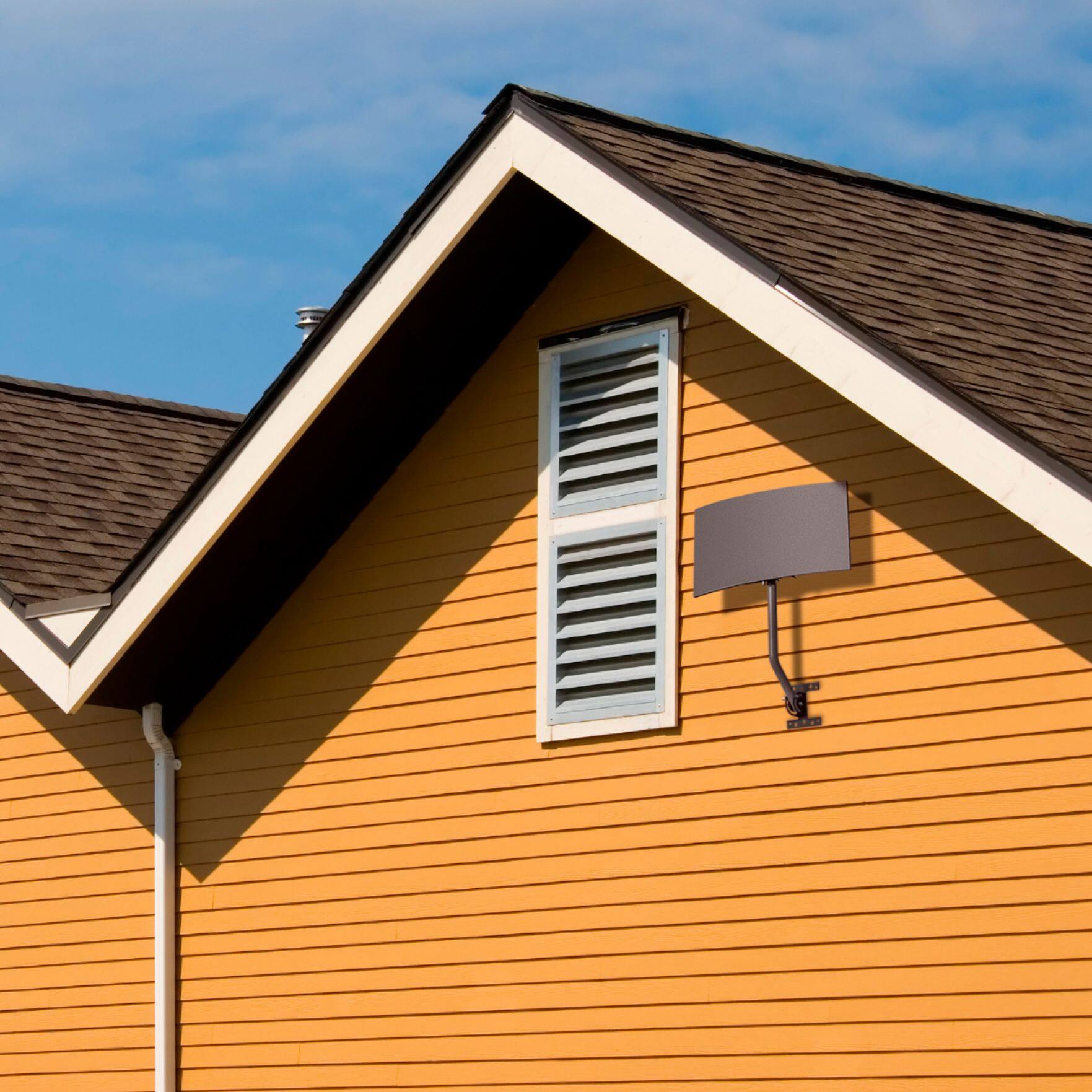 Alt View 16. Mohu - Sail Amplified Outdoor Multi-Directional HDTV Antenna 75-Mile Range - Dark Gray.