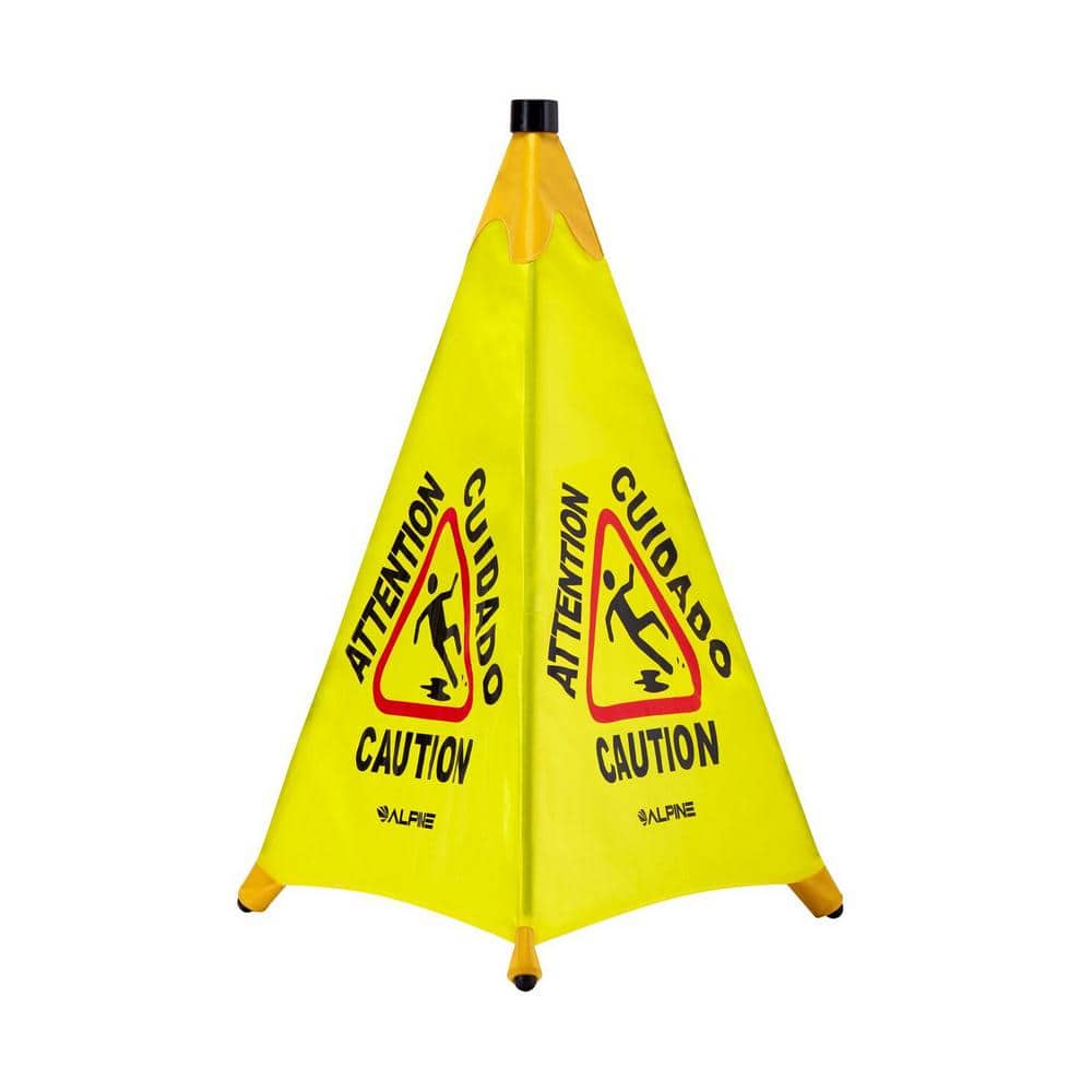 "Alpine Industries - 30"" Multi-Lingual Pop-Up Wet Floor Sign - Yellow" price history on PriceWatchPro
