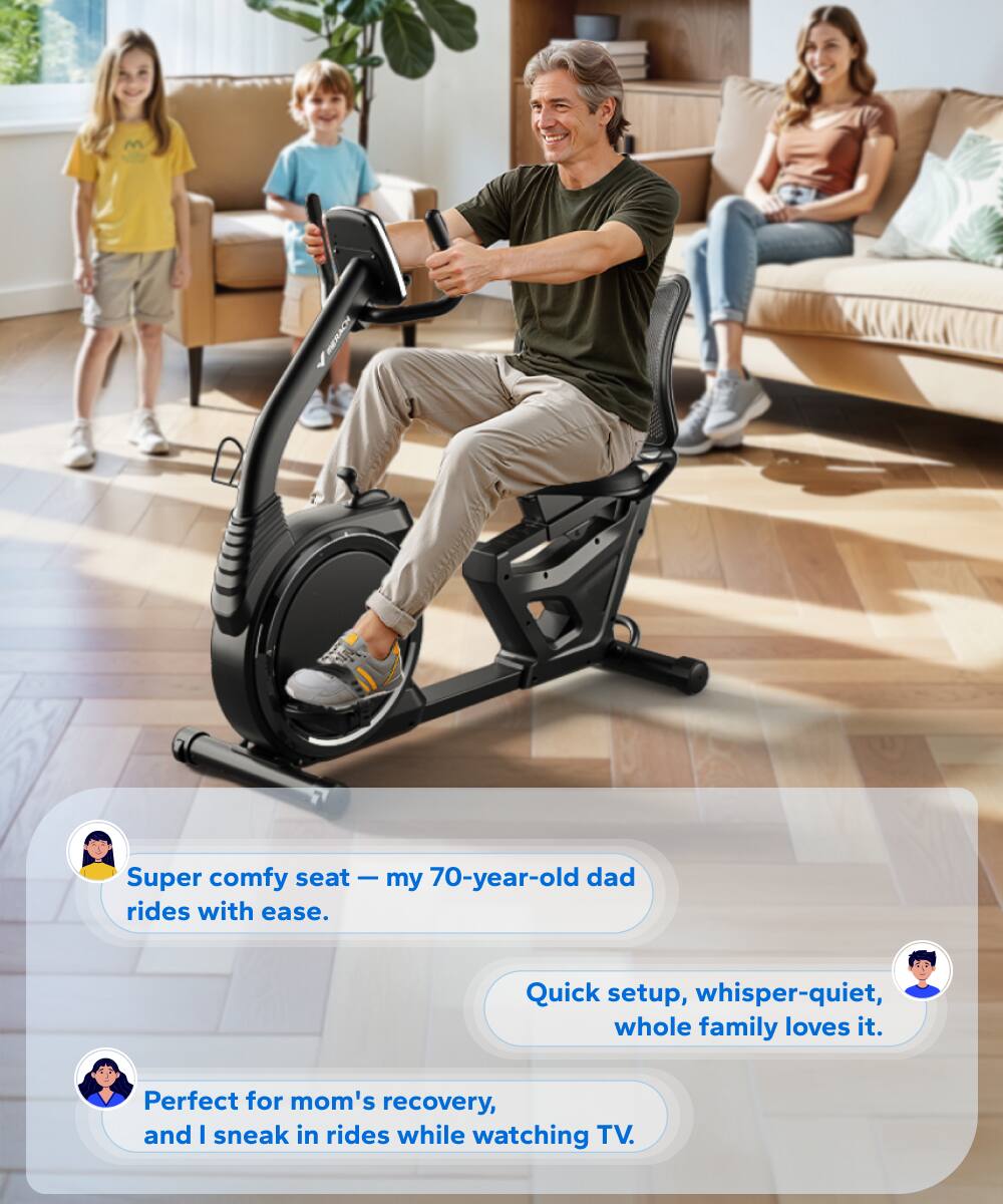 Super comfy seat - my 70-year-old dad rides with ease.  
Quick setup, whisper-quiet, whole family loves it.  
Perfect for mom's recovery, and I sneak in rides while watching TV.