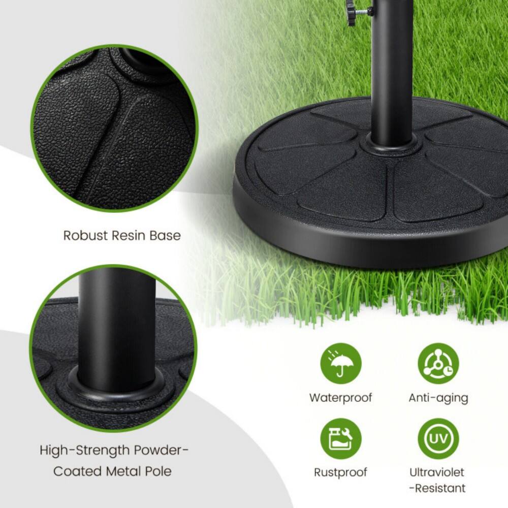 Robust Resin Base  
Waterproof  
Anti-aging  
High-Strength Powder-Coated Metal Pole  
Rustproof  
UV Ultraviolet-Resistant