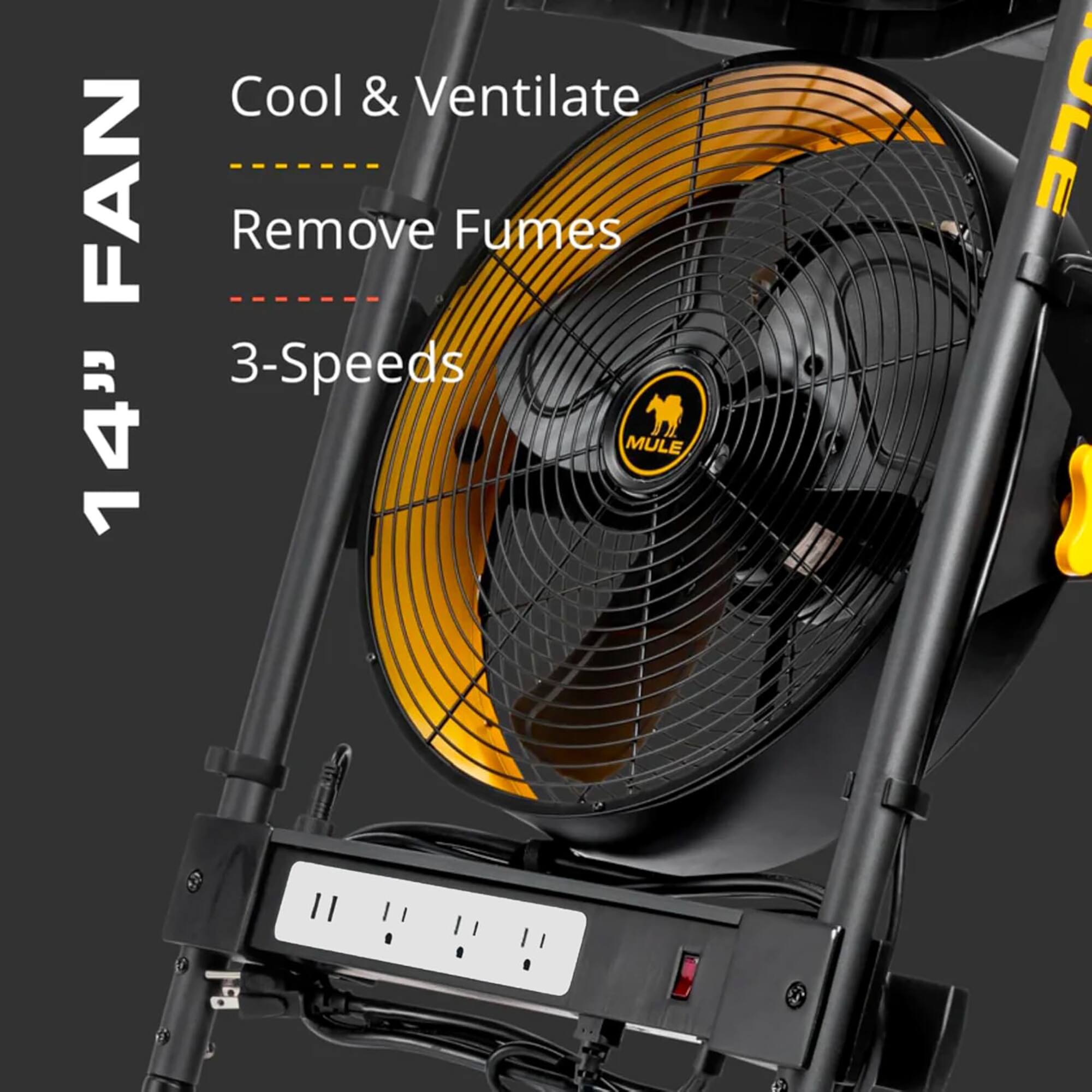 14" FAN

- Cool & Ventilate
- Remove Fumes
- 3-Speeds