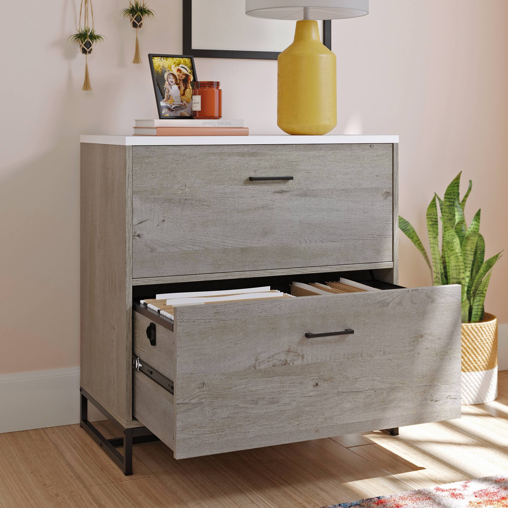 Alt View 12. Sauder - Tremont Row 2-Drawer Lateral File Cabinet - Mystic Oak.
