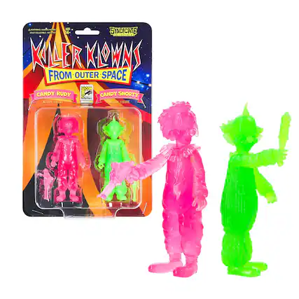 WARNING: CHOKING HAZARD - AGES ADULT COLLECTIBLE NOT A TOY 14+
SYNDICATE COLLECTIBLES
KILLER KLOWNS FROM OUTER SPACE
CANDY RUDY
CANDY SHORTY
ACTION FIGURE