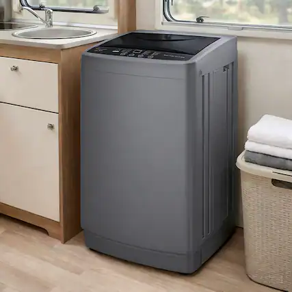 Front. Sweet - Automatic Washing Machine Portable Compact Laundry with 10 Wash Cycles for Homes 7.7 lbs, Gray - Gray.
