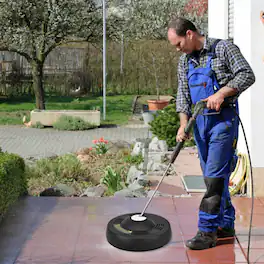 LUCKY ONE - 16 Inch Surface Cleaner Pressure Washer Attachment 3000 PSI with 2 Rotating Nozzles - Accessory - Black