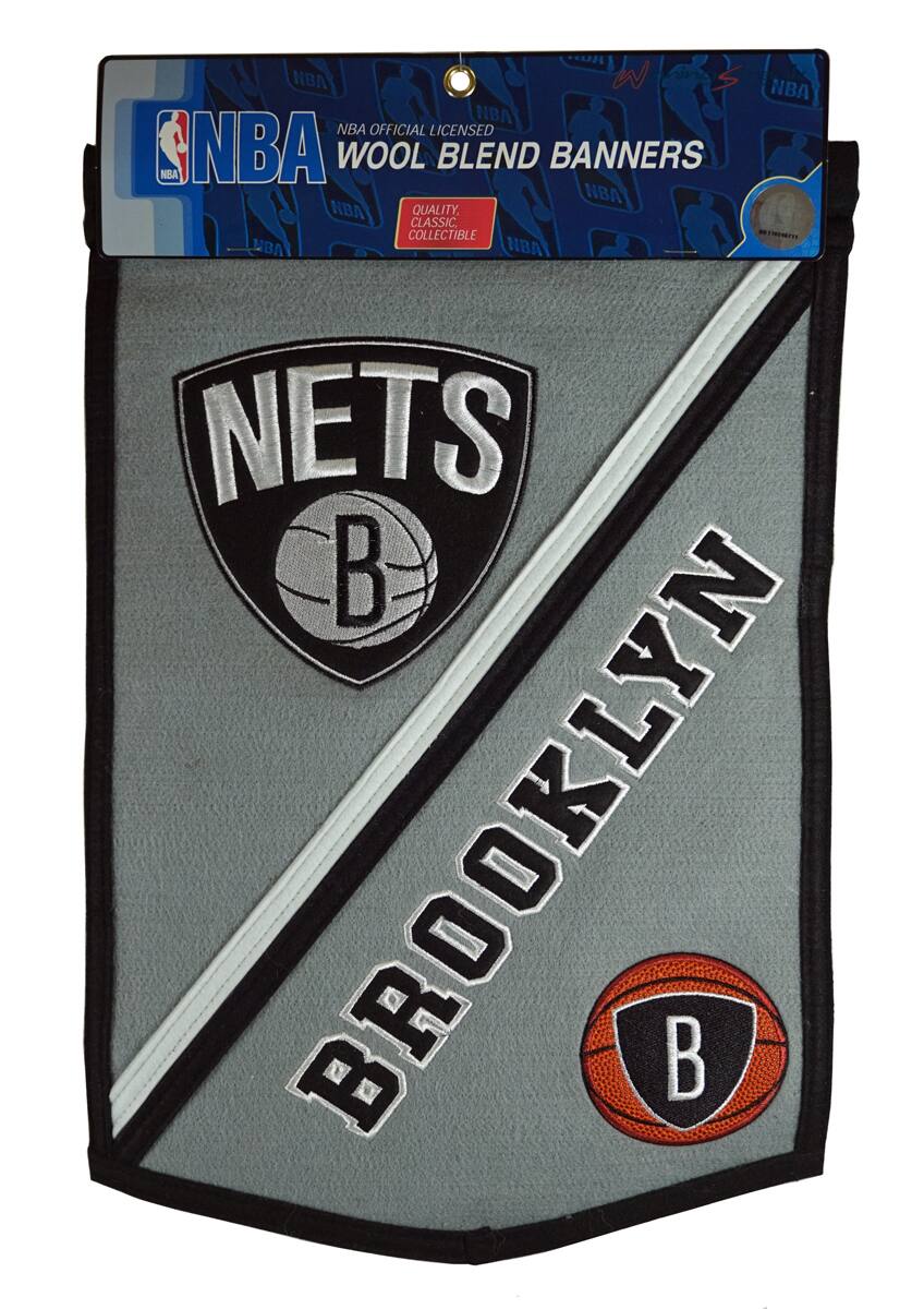 NBA Official Licensed Wool Blend Banners  
Quality, Classic, Collectible  
Nets Brooklyn