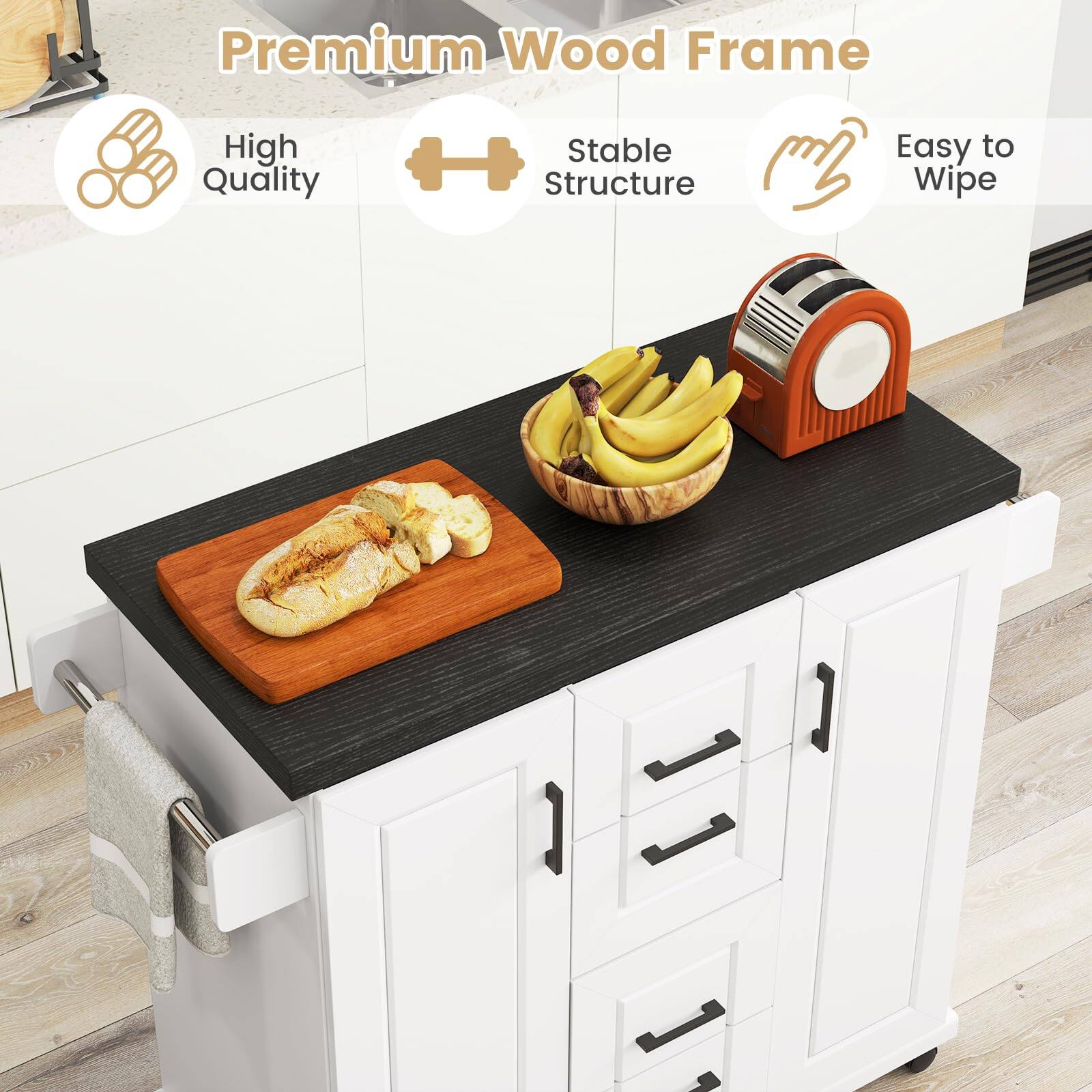 Premium Wood Frame, High Quality, Stable Structure, Easy to Wipe