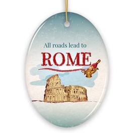 OrnamentallyYou - All Roads Lead to Rome Simple and Sophisticated Ornament Italy Travel Gift - Multi-colored