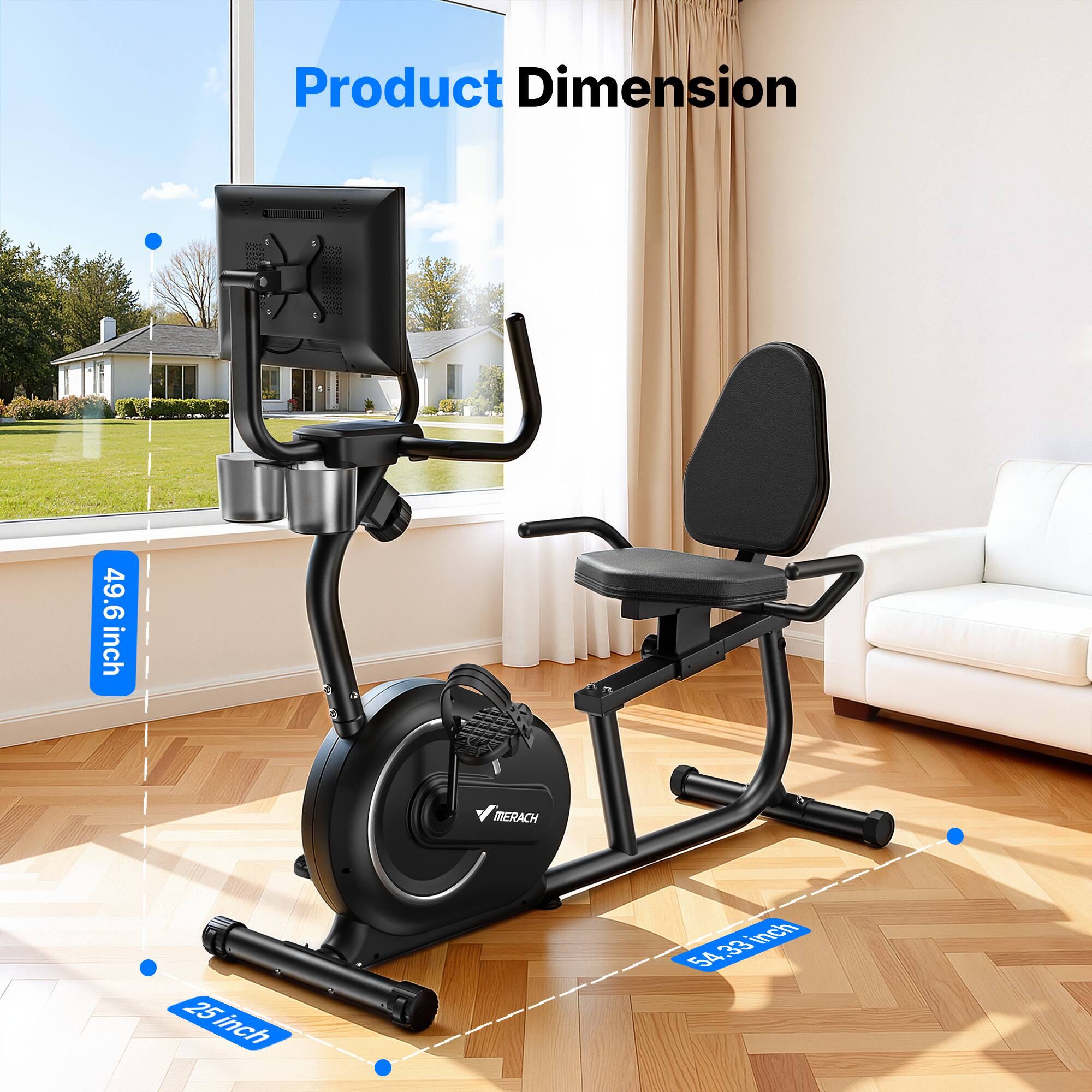 Product Dimension  
49.6 inch  
V MERACH  
25 inch  
54.33 inch