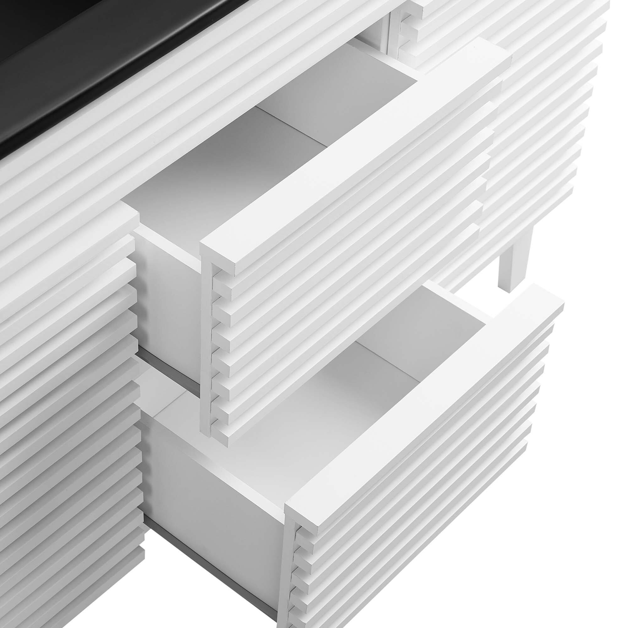 Alt View 6. Modway - Render 48" Bathroom  Vanity with Black Basin Included - White Black.