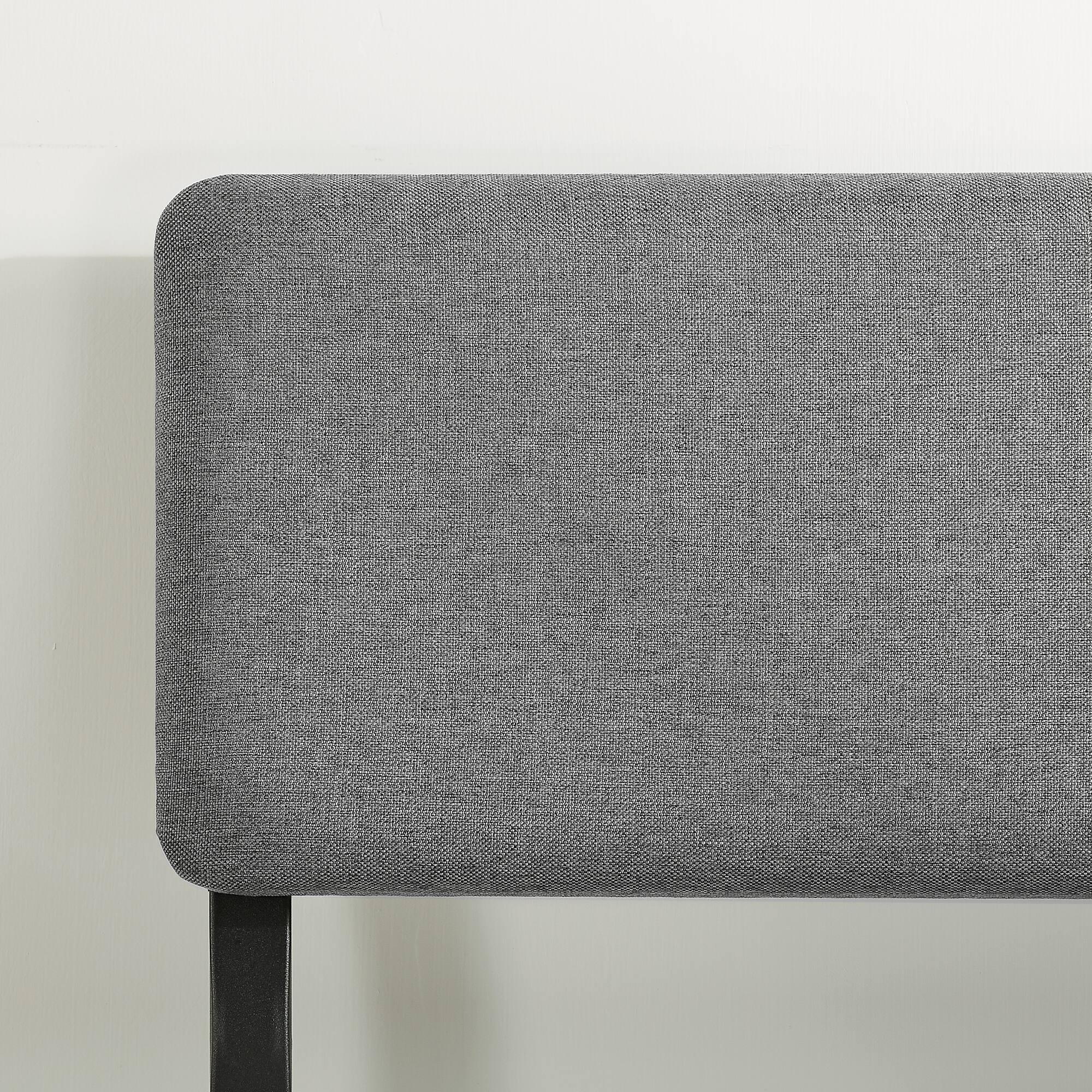 Alt View 7. Mellow - Mellow KERA Metal and Wood Platform Bed Frame with Angled Headboard, King, Black - Black.