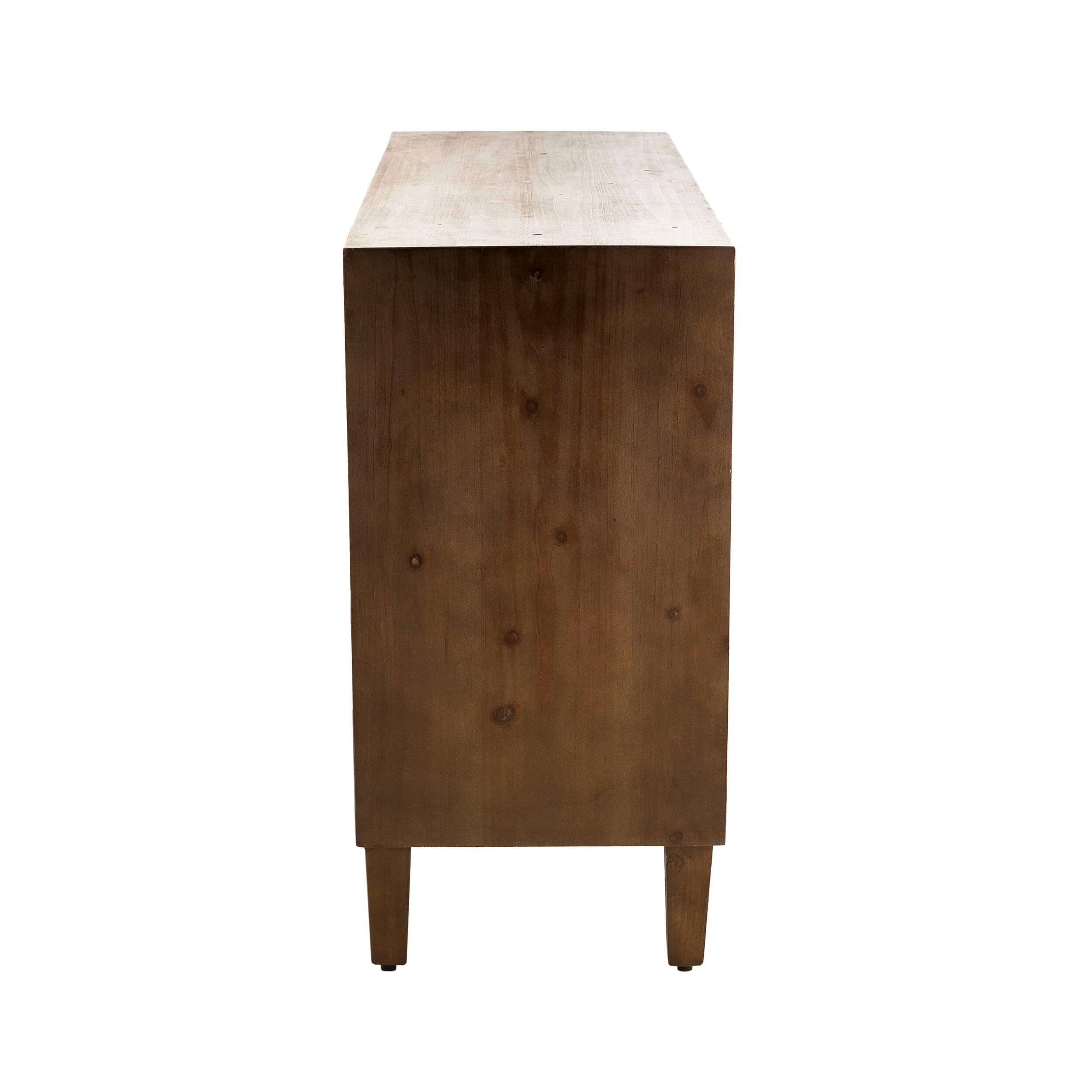 Left. Adore Decor - Sawyer 3-Door Cabinet - Brown.
