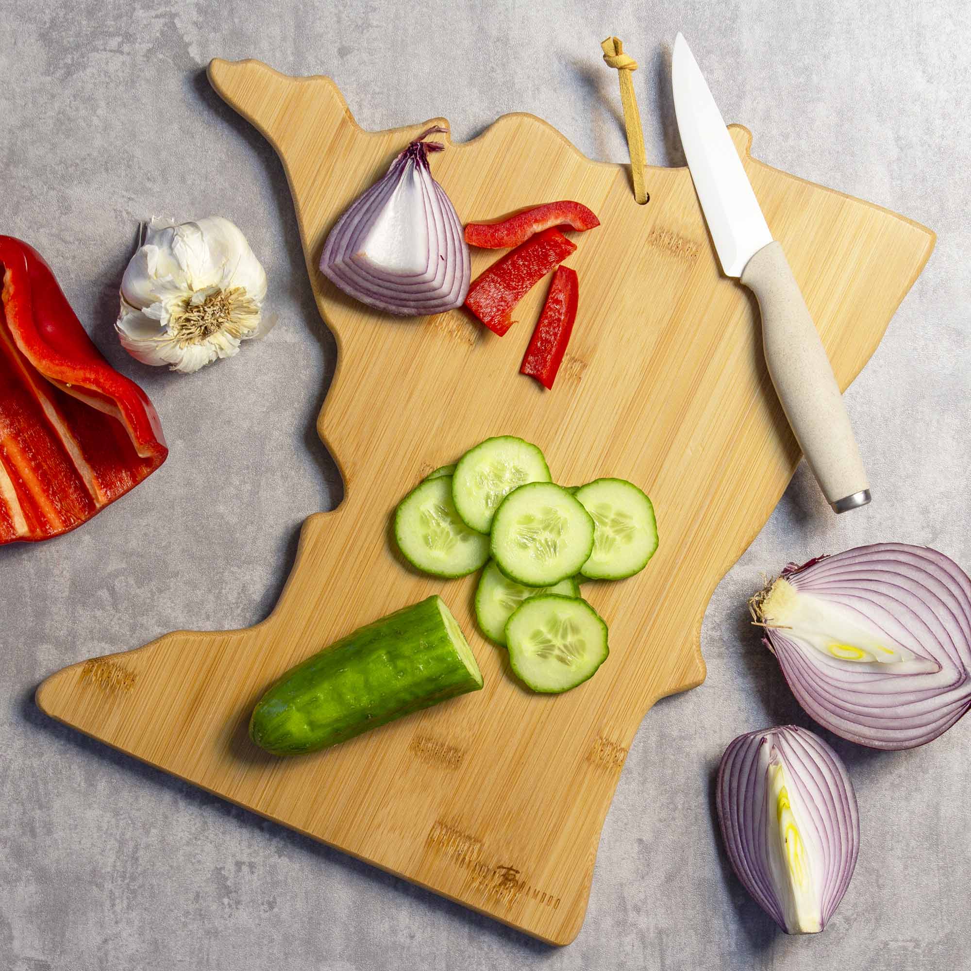 Back. Totally Bamboo - Minnesota Cutting Board with Artwork by Fish Kiss.