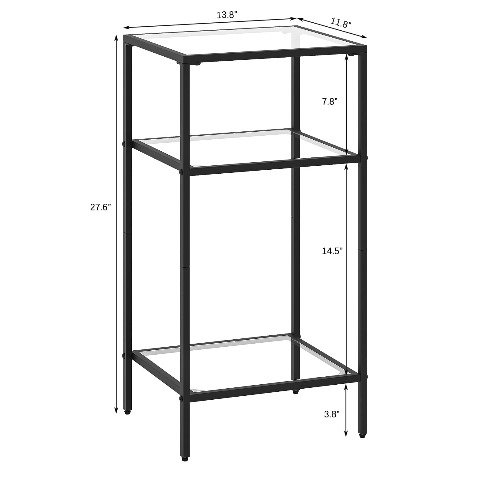13.8" x 11.8" x 27.6" x 7.8" x 14.5" x 3.8"