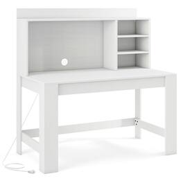 SlickBlue - Writing Computer Desk 48-Inch – Home Office Table with Cable Management & Safety Kit - White