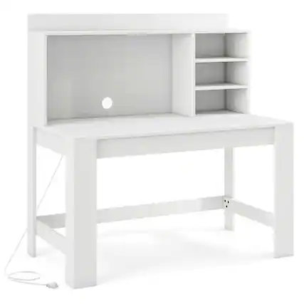 Front. SlickBlue - Writing Computer Desk 48-Inch – Home Office Table with Cable Management & Safety Kit - White.