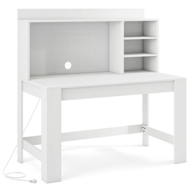 Front. SlickBlue - Writing Computer Desk 48-Inch – Home Office Table with Cable Management & Safety Kit - White.