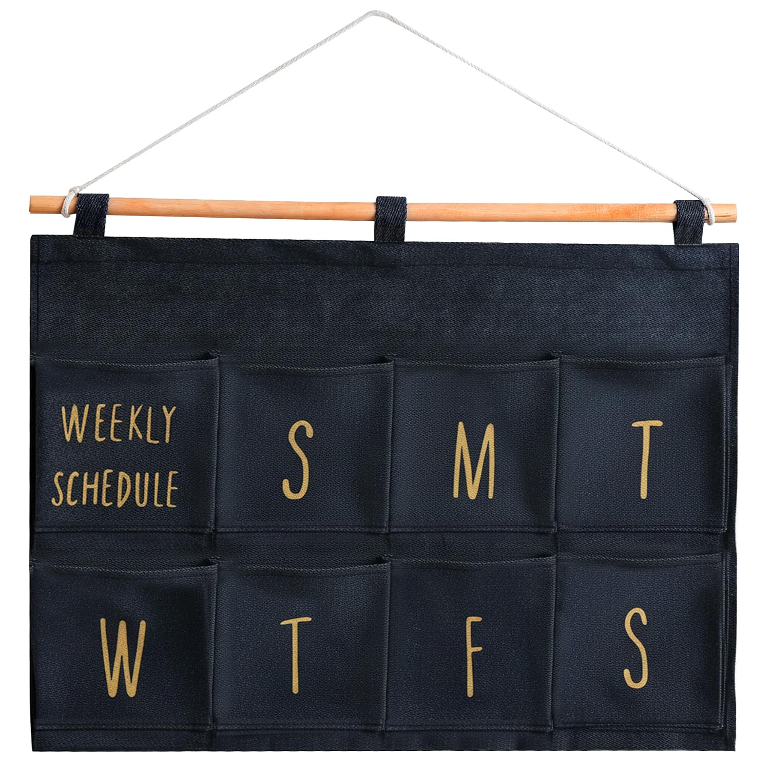 Garnen - Wall Pocket Weekly Planner, Wall Storage Organizer, 8 Pockets Hanging Wall Organizer for To-Do List Planner - Gray