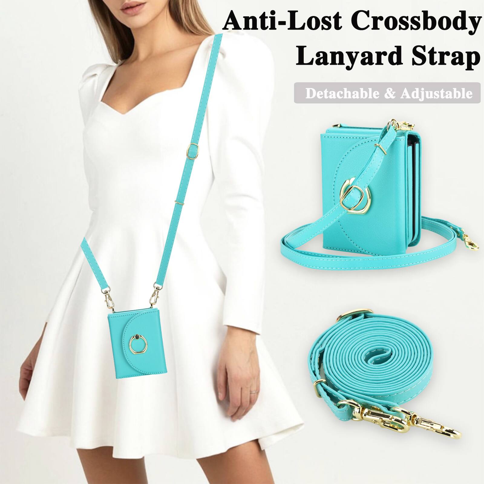 Anti-Lost Crossbody Lanyard Strap  
Detachable & Adjustable